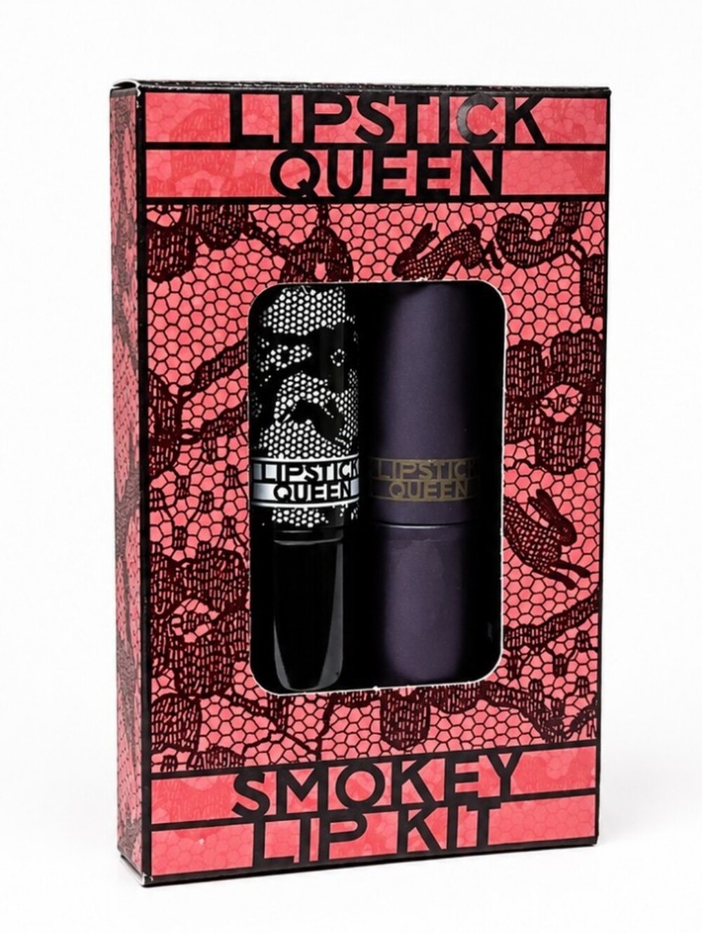 Lipstick Queen Smokey Lip Kit Bright Natural Sinner Black Lace Rabbit NIB